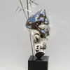 Decoração de Chão Criativa Espelhada Gota d'Água para Interior Pequenos Enfeites Sala de Estar Entrada Escultura de Arte Abstrata em Aço Inoxidável