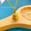 Colgante de Calabaza Dorada Estilo Antiguo Atrae Fortuna, Collar Sólido Doble Bendición, Cadena para Suéter Joyería al por Mayor