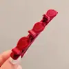 Pinza Sencilla para el Cabello con Textura de Terciopelo para Cabello Trenzado, Flequillo Lateral y Peinados Texturizados, Pinza de Pato, Diadema, Estilo de Celebridad de Internet