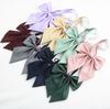 Atacado Gravata Borboleta Pequena Angulada de Cabo Longo para Mulheres Cor Pura Colarinho Cubo de Rubik Flor Jk Uniforme Estilo Preppy Laço Uniforme Escolar Pronta Entrega