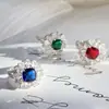 Anillo Versa Nuevo Europeo y Americano para Mujer Color Tesoro Rojo Tesoro Vivo Esmeralda Retro Abierto Elegante Azul Joyería