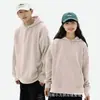 Sudadera con Capucha y Broches de Color Sólido Hombros Descubiertos para Hombres y Mujeres, Chaqueta Pulóver Casual de Moda, Personalización de Ropa de Trabajo con Logo