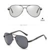 Gafas de Sol Polarizadas que Cambian de Color de Doble Uso Día y Noche con Protección UV para Hombres, Gafas de Sol Estilo Piloto Aviador, Estilo Nacional de Moda