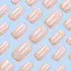 24 Peças de Unhas Rosa Europeias para Francesinha, Adesivos de Unha com Gradiente Clareador, Unhas Vestíveis Mais Vendidas na Europa e América