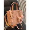 Bolso Canasta Tote Versátil Súper Popular Estilo Coreano para Mujer Modelo Nuevo 2026 Estilo Cotidiano Bolso Cubo Estampado Bolso de Hombro Cruzado