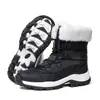 2025 Nuevas Botas de Nieve para Viaje al Aire Libre Transfronterizas Aliexpress Zapatos de Invierno para Mujer Botas de Caña Alta de Algodón Botas de Combate con Algodón Añadido