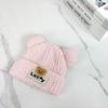 Sombrero infantil estilo coreano estilo ins 2023 otoño e invierno sombrero de punto de oso sombrero de bebé cálido tipo pullover para hombre y mujer sombrero estilo coreano