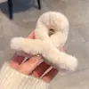 Grampo de pelúcia grande simples versátil moda volume de cabelo feminino aderência felpuda parte de trás da cabeça coque grampo tubarão