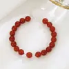 Plata de Ley S925 Elegante Pulsera de Ágata Roja Tori Versátil Joyería de Moda de Nicho Joyería de Moda Joyería para Mujeres