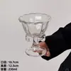 Copos de vidro de alta qualidade estilo Ins com haste alta, lote pequeno, para suco, milk-shake, sobremesa, sorvete, atacado