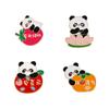 Broche de panda auspicioso original creativo fresa manzana caricatura lindo panda Ping An alegría goteando insignia insignia insignia