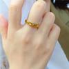 Anillo de acero de titanio con patrón de rombos de flor de onda en V de 3 mm, luz de lujo, moda, sentido de alta gama, no se decolora, joyería para pareja femenina