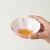 Copo de Lingote Colorido Nacional e Juventude Florescente Cerâmica Pintada à Mão Copo Mestre Uso Doméstico Copo de Chá Kung Fu Uso Pessoal Copo para Degustação de Chá Conjunto em Caixa de Presente