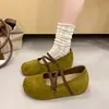 Zapatos Planos de Ballet Franceses 2026 Zapatos Suaves para Mujer para Combinar con Faldas Zapatos de un Solo Color Niñas Mary Janes con Tira Cruzada Zapatos de un Solo Color