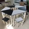 Mesa de combinación hexagonal, mesa de empalme, mesa de aprendizaje octagonal y silla, mesa hexagonal, mesa de comunicación inteligente para aula y combinación de silla