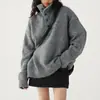 Suéter retro americano de cuello alto para mujer, ropa de invierno, casual y sofisticado, tejido cálido, top holgado y favorecedor, moderno