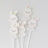 Conejo Azul Decoración de Mesa de Postres Inserto para Pastel Luna Llena del Bebé Cumpleaños 100 Pegatina para Empujar Pudín