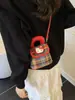 Bolsa Fofa Outono 2025 para Meninas Bolsa Estilo Celebridade da Internet para Meninas Estilo Vermelho Bolsa Xadrez para Joias