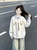Sudadera de Otoño para Niñas 2026, Popular Estilo Coreano Universitario Cuello Polo Manga Larga para Niños Mayores, Ropa de Primavera y Otoño
