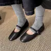 Versión de piel de oveja~Nuevo modelo otoño 2026, completamente de piel por dentro y por fuera, zapatos Mary Jane planos con una sola tira y corte bajo