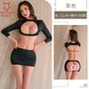 Roupa íntima sexy uniforme sexy tentação secretária quadril saia cosplay apertado choque casa duas peças 2198