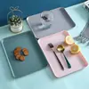 Bandeja de chá para sala de estar, porta-xícaras e xícaras de chá, bandeja retangular para uso doméstico para copos de água, xícaras de chá e frutas, plástico estilo ins, frete grátis