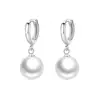 Pendientes de Acero Inoxidable Lele Jewelry Simples y de Lujo de Gama Alta con Engastes de Perla para Mujer