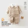 Mono Acolchado Engrosado de Una Pieza para Bebé Recién Nacido Invierno Exterior Caliente para Bebé Traje de Gateo Versátil para el Hogar