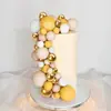 20 Piezas de Decoraciones para Pasteles Bohemias Más Vendidas Transfronterizas en Dorado, Amarillo y Blanco Bolas para Pastel para Decoraciones de Cumpleaños y Bodas
