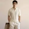 [Proporción Áurea] Tejido de Punto con Textura Vertical de Tacto Frío para Hombre Verano 2026 Transpirable que Absorbe la Humedad Camiseta de Manga Corta Polo