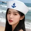 Al por mayor transfronterizo Barco cúpula Logo de vista Sombrero de marinero Cosplay Sudadera azul marino Invierno para mujer Boina octogonal