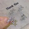 Pendientes de Flor de Diamante Completo Super Brillantes 2024 Nuevas Explosiones Lujo Ligero Gama Alta Nicho Único Elegantes Exquisitos Pendientes para Mujer