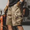 Shorts de Carga Retro Pesados Americanos para Hombre Verano 2025 Nuevos Ins de Moda Talla Grande Casual Pantalones de Cinco Puntos para Hombre
