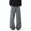 Calças impermeáveis forradas com fleece para outono e inverno, calças de trabalho retas largas da moda masculinas para atividades ao ar livre, calças casuais grossas