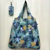 Bolsa de Compras Plegable Nueva Transfronteriza HOLLO Bolsa Portátil Bolso de Mano Bolsa de Tela con Flores Doble Capa Bolso de Mano Publicitario de Supermercado