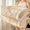 Invierno Engrosado Lana de Cordero Cubierta de Manta Manta Terciopelo de Leche Oficina Siesta Chal Vellón Coral Manta de Sofá Edredón Pequeño