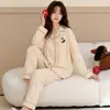 Atacado transfronteiriço de pijamas de algodão puro para mulheres, nova moda outono 2026, loungewear casual moderno plus size que pode ser usado fora de casa