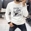 Fábrica de origem uma geração de homens impressos primavera e outono pullover ajuste fino top maré base camisa dentro e fora usar coletes
