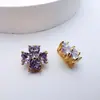Cor de Cobre Zircônia Inlaid Preserva-Cor Trevo de Quatro Folhas Espaçadores Contas DIY Pulseira de Pérolas Colar Joias com Contas Acessórios Materiais