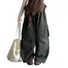 Pantalones de Primavera y Otoño para Niñas 2026 Nuevos Casual Estilo Coreano Bolsillo Grande Vintage Ropa de Trabajo Pantalones de Pierna Ancha para Niñas Mayores