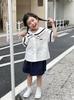 Conjunto de Falda Uniforme de la Academia Xuanxuanjiang Ropa de Verano para Niños Camisa de Manga Corta Falda Estilo Academia para Niñas