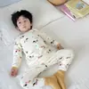 Traje de Otoño e Invierno Grueso sin Huesos con Dibujos Animados de Cerdo Feliz para Niños, Pantalones Largos, Suéter de Algodón Lija para Bebés Niños y Niñas