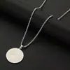 Huayue Transfronterizo Europeo y Americano Nuevo Trendy Acero Inoxidable 30mm Redondo Colgante Simple Geométrico Cuadrado Collar de Perlas