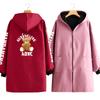 Nuevo abrigo de terciopelo moda de invierno overol mujer engrosado antiincrustante cálido manga larga delantal estampado trabajo abrigo hombre