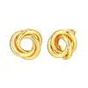 Pendientes Retro Europeos y Americanos de Tres Anillos Espirales Retorcidos Círculo Estéreo Geométrico Chapados en Oro Chapados en Plata Pendientes para Mujer