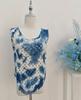 Vestido artístico azul tie-dye hecho a mano de Radix Isatidis de planta pura original, sobrecapas exteriores protectoras solares