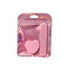 Set de tres piezas de herramientas para manicura transfronterizas con polvo de glitter, palillo de puntos de cristal, lima de madera con forma de tofu con forma de corazón para pulir y dar forma
