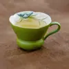 Taza de té pequeña de mandarina verde y orquídea verde del fabricante, taza especial de maestro, juego de té personal, taza de té de cerámica pintada a mano