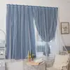 Cortinas para Quartos de Aluguel Cortinas Instalação Sem Furos Blackout Quarto Fita Mágica Cor Simples Camada Dupla Opaca Atacado