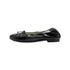 Bailarinas Francesas de Punta Redonda Bajos Zapatos Individuales para Mujer Suela Plana Combinación de Verano con Faldas Lazo Suela Suave Slip-on Zapatos de Rollo de Huevo